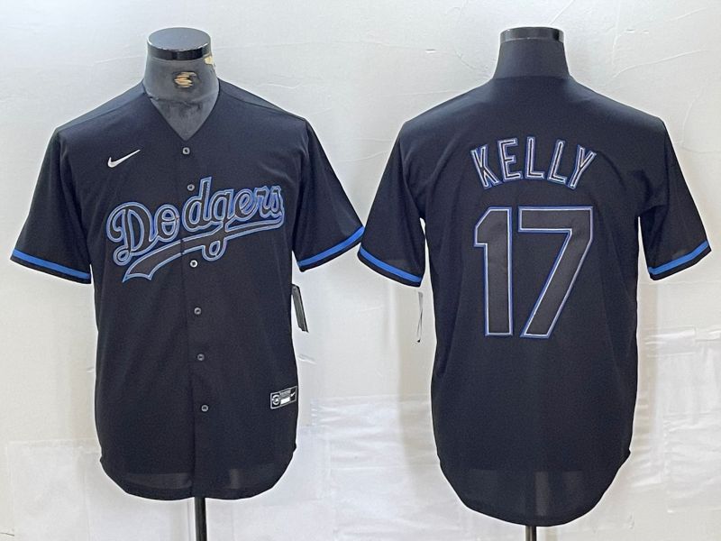 Men Los Angeles Dodgers 17 Kelly Black Fashion Edition 2024 Nike Game MLB Jersey style 2